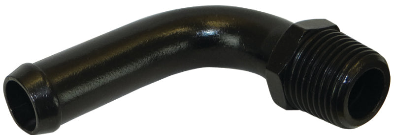 Moroso Streamline Air/Oil Separator Fitting - 3/8in to 1/2in Hose - 90 Degree - Black - Single 65131 65131 Photo - Primary