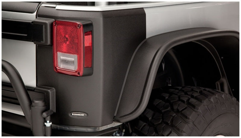 Bushwacker 07-18 Jeep Wrangler Trail Armor Rear Corners - Black 14009 14009 Photo - Mounted