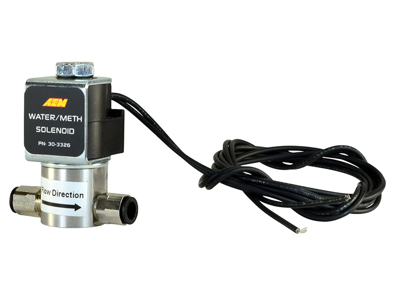AEM Water/Methanol Injection System - High-Flow Low-Current WMI Solenoid - 200PSI 1/8in-27NPT In/Out 30-3326 30-3326 Photo - out of package