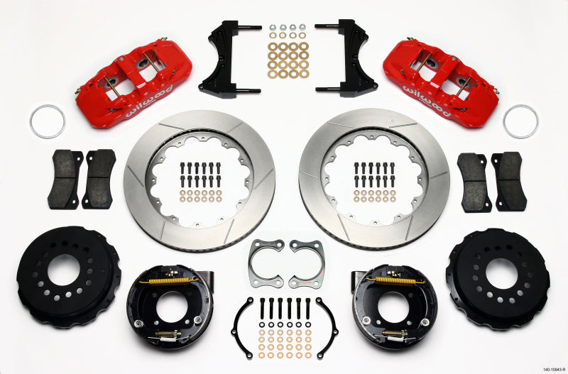 Wilwood AERO4 Rear P-Brake Kit 14.00in Red Chevy 12 Bolt w/ C-Clips 140-10943-R 140-10943-R Photo - Primary