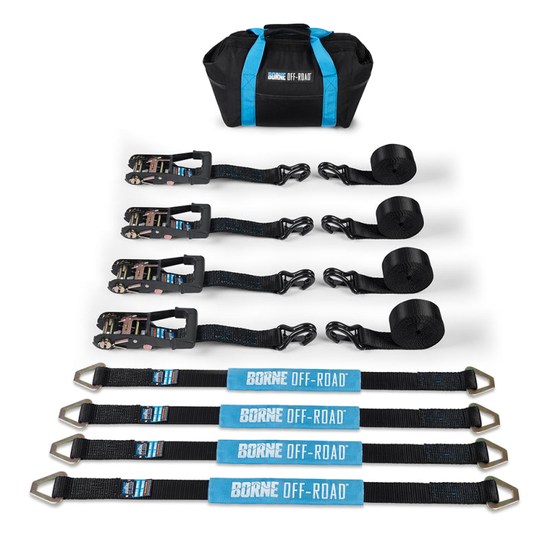 Borne Off-Road Vehicle Ratchet Tie-Down Kit (4 pack) Black BNRTC-TD-4BK BNRTC-TD-4BK Photo - Primary