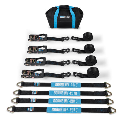 Borne Off-Road Vehicle Ratchet Tie-Down Kit (4 pack) Black BNRTC-TD-4BK BNRTC-TD-4BK Photo - Primary
