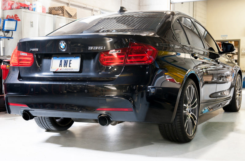 AWE Tuning BMW F3X 335i/435i Touring Edition Axle-Back Exhaust - Diamond Black Tips (102mm) 3010-33030 3010-33030 Photo - Mounted