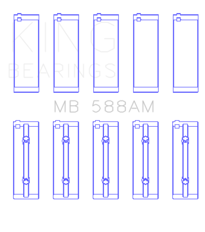 King Engine Bearings Renault C1E/E7F/K7J/C1J/C6J (Size +0.50mm) Main Bearing Set MB588AM0.5 MB588AM0.5 Photo - Primary
