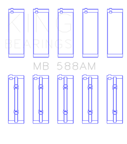King Engine Bearings Renault C1E/E7F/K7J/C1J/C6J (Size +0.25mm) Main Bearing Set MB588AM0.25 MB588AM0.25 Photo - Primary