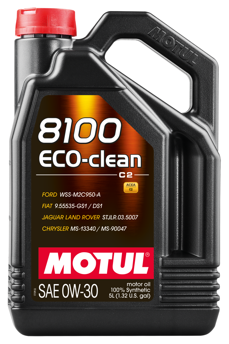 Motul 5L Synthetic Engine Oil 8100 0W30 4x5L ECO-CLEAN  ACEA C2, API SM, ST.JLR 03.5007 102889 102889 Photo - Primary