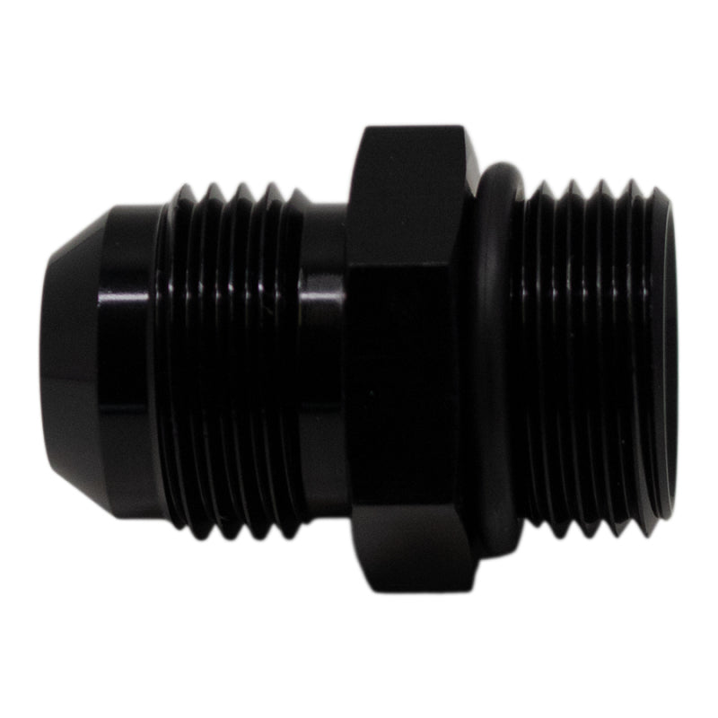 DeatschWerks 10AN ORB Male to 10 AN Male Flare Adapter (Incl O-Ring) - Anodized Matte Black 6-02-0403-B 6-02-0403-B Photo - Primary