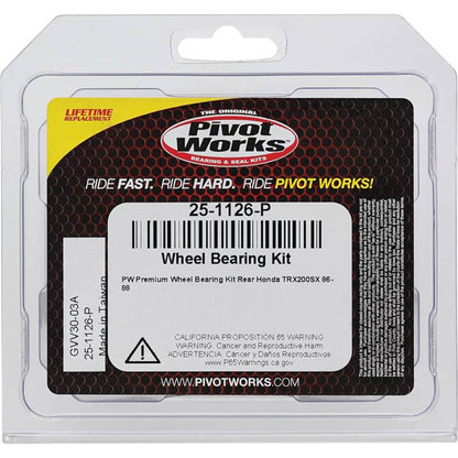 Pivot Works Honda Wheel Bearing Kit Premium Bearings 25-1126-P 25-1126-P Photo - Primary