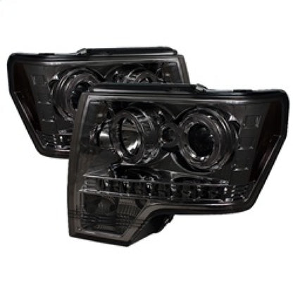 Spyder Ford F150 09-14 Projector Headlights Halogen Model- LED Halo LED Smke PRO-YD-FF15009-HL-SM 5010254 5010254 Photo - Primary