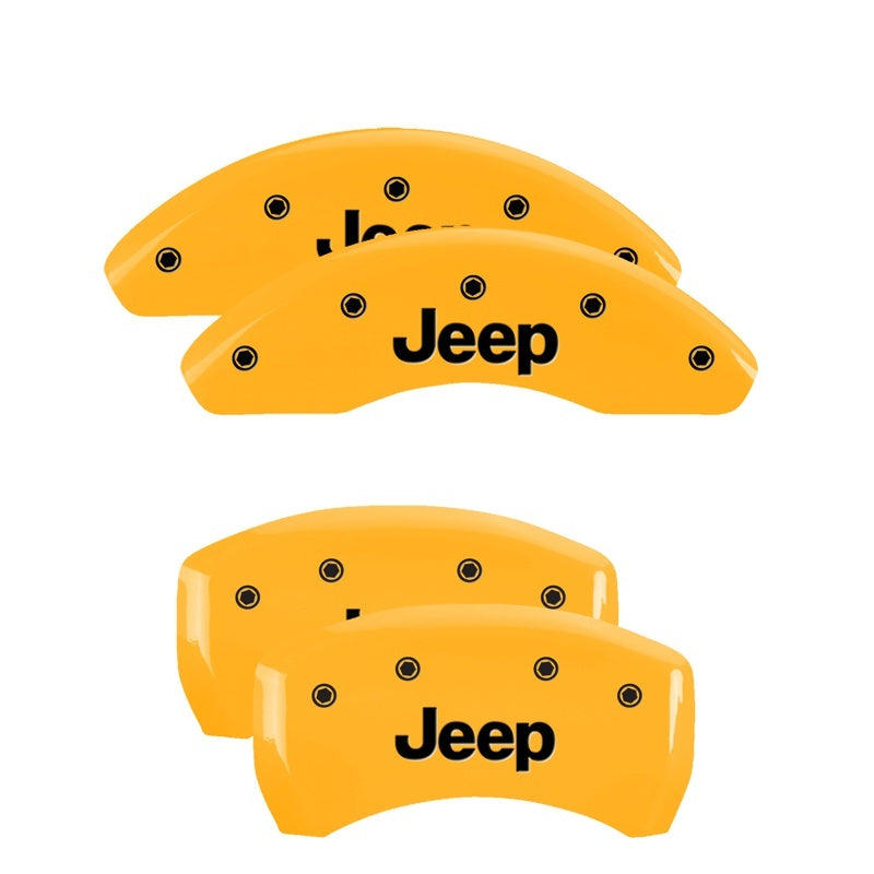MGP 4 Caliper Covers Engraved Front & Rear JEEP Yellow finish black ch 42013SJEPYL 42013SJEPYL Photo - Primary