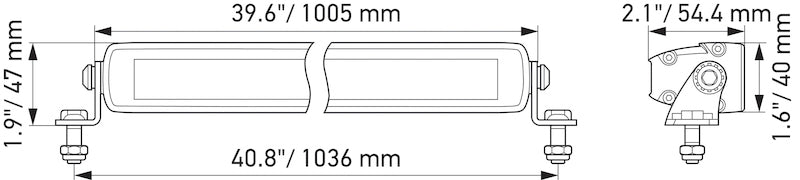 Hella Universal Black Magic 40in Thin Light Bar - Driving Beam 358176321 358176321 Technical Drawing