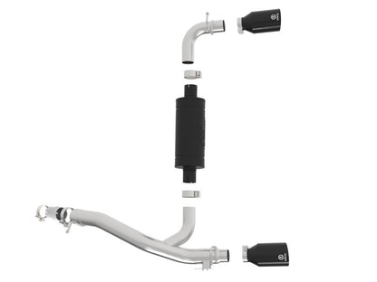 aFe Takeda 3in 304 SS Axle-Back Exhaust System w/ Black Tip 16-18 Ford 49-33104-B Photo - Unmounted
