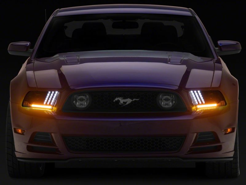 Raxiom 13-14 Ford Mustang LED Projector Headlights SEQL Turn Signals- Blk Housing (Clear Lens) 426686 426686 Photo - Close Up