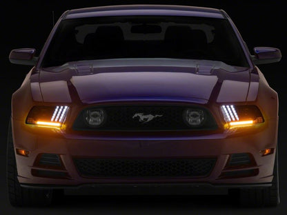 Raxiom 13-14 Ford Mustang LED Projector Headlights SEQL Turn Signals- Blk Housing (Clear Lens) 426686 426686 Photo - Close Up