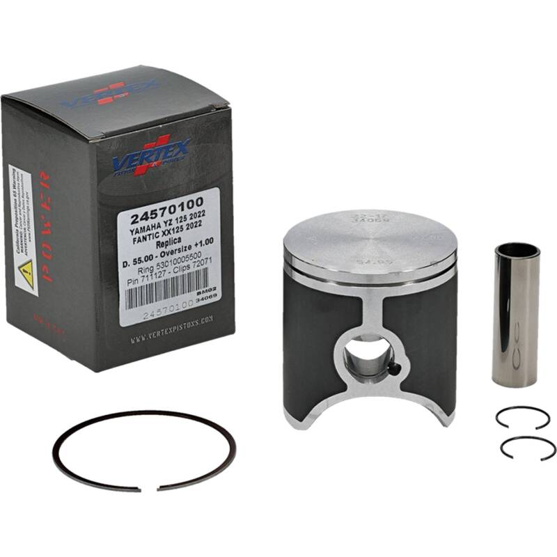 Vertex Pistons Vertex Piston 2023 Fantic Motor XE 125 125cc +1.00mm Oversized Cast Replica Piston Kit 24570100 24570100 Photo - Primary