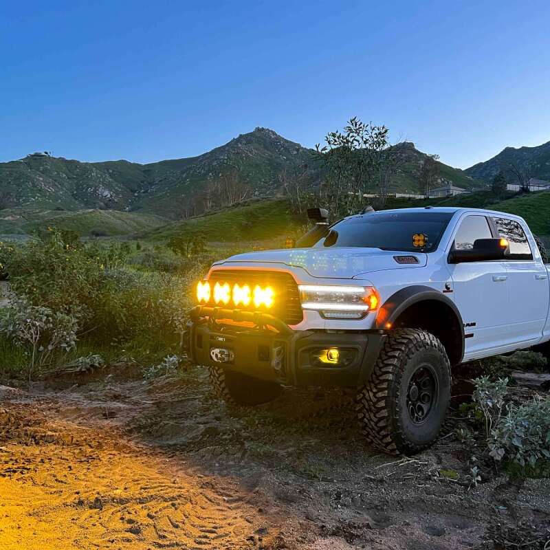 KC HiLiTES SlimLite 8in. LED Light Shield SAE Driving (Shield Only) - Selective Yellow 5210 5210 Photo - lifestyle view