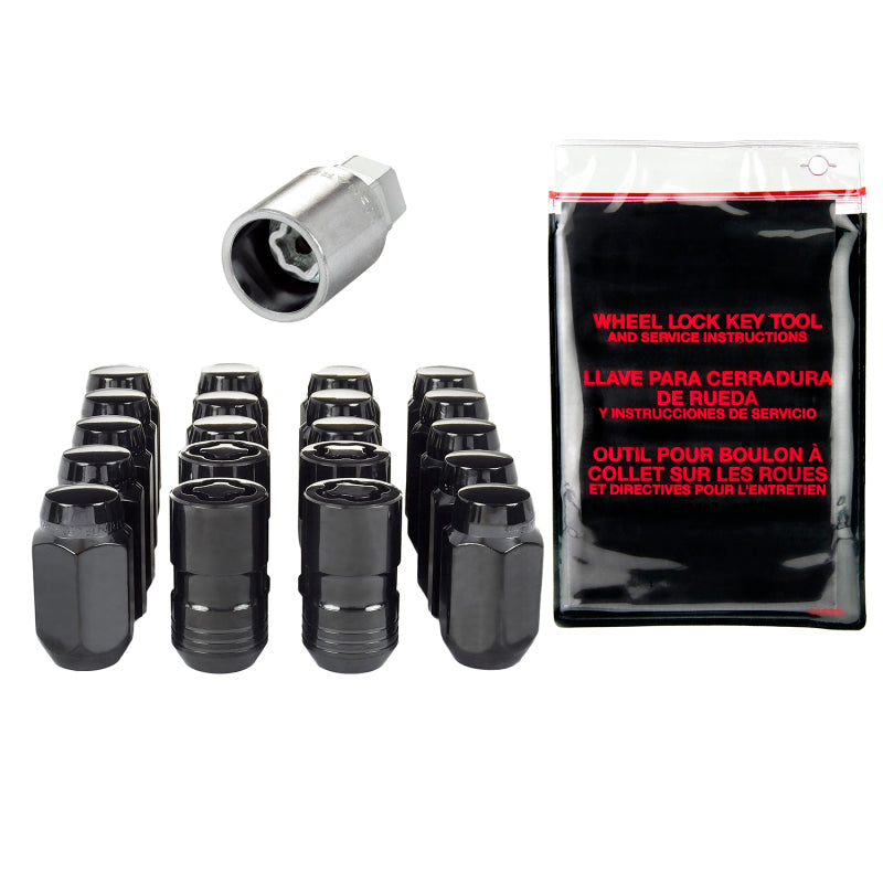McGard 5 Lug Hex Install Kit w/Locks (Cone Seat Nut) M14X1.5 / 22mm Hex / 1.635in. Length - Black 84527 84527 Photo - out of package