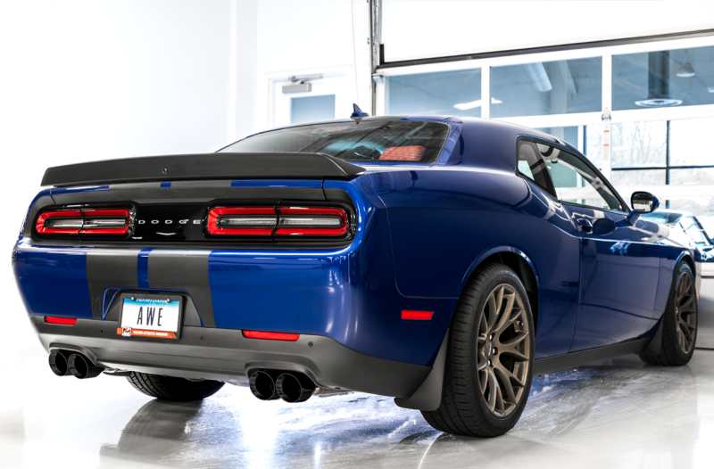 AWE Tuning 2015+ Dodge Challenger 5.7L Track Edition Exhaust - Diamond Black Quad Tips 3015-43152 3015-43152 Photo - Mounted