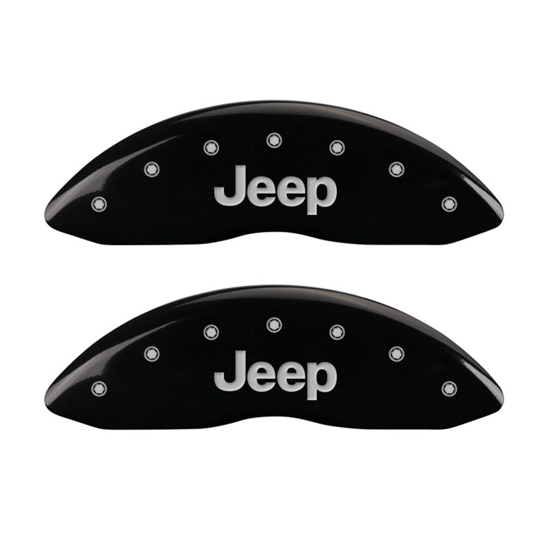 MGP Front set 2 Caliper Covers Engraved Front JEEP Black finish silver ch 42011FJEPBK 42011FJEPBK Photo - Primary