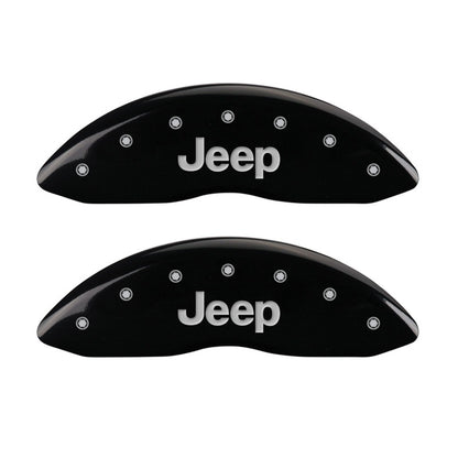MGP Front set 2 Caliper Covers Engraved Front JEEP Black finish silver ch 42011FJEPBK 42011FJEPBK Photo - Primary