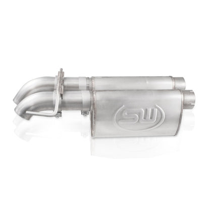 Stainless Works 2010-14 Ford Raptor 3in Exhaust Chambered Mufflers Dump Exit FTR13CBDP FTR13CBDP Photo - out of package