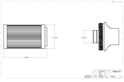 Aeromotive Fuel Filter 12330 Technical Drawing