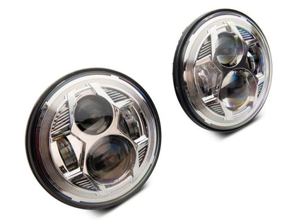 Raxiom 07-18 Jeep Wrangler JK 7-In LED Headlights- Chrome Housing (Clear Lens) J154697 J154697 Photo - Close Up