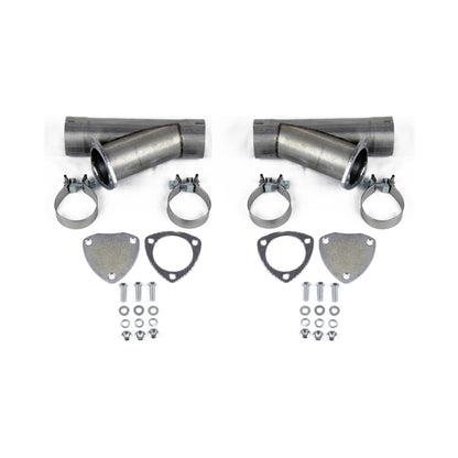 Granatelli Motor Sports Granatelli 5.0in Aluminized Mild Steel Manual Dual Exhaust Cutout w/Slip Fit & Band Clamps 304550D 304550D Photo - Primary