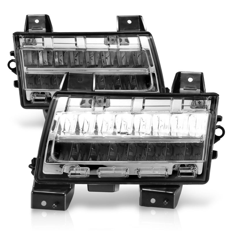 ANZO 2018-2021 Jeep Wrangler LED Side Markers Chrome Housing Clear Lens w/ Sequential Signal 511086 511086 Photo - Unmounted