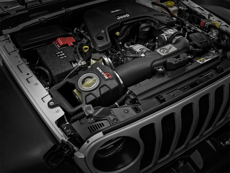 aFe Cold Air Intake System Momentum GT Pro GUARD 7 Jeep Wrangler (JL) 2018 75-76217 Photo - Mounted