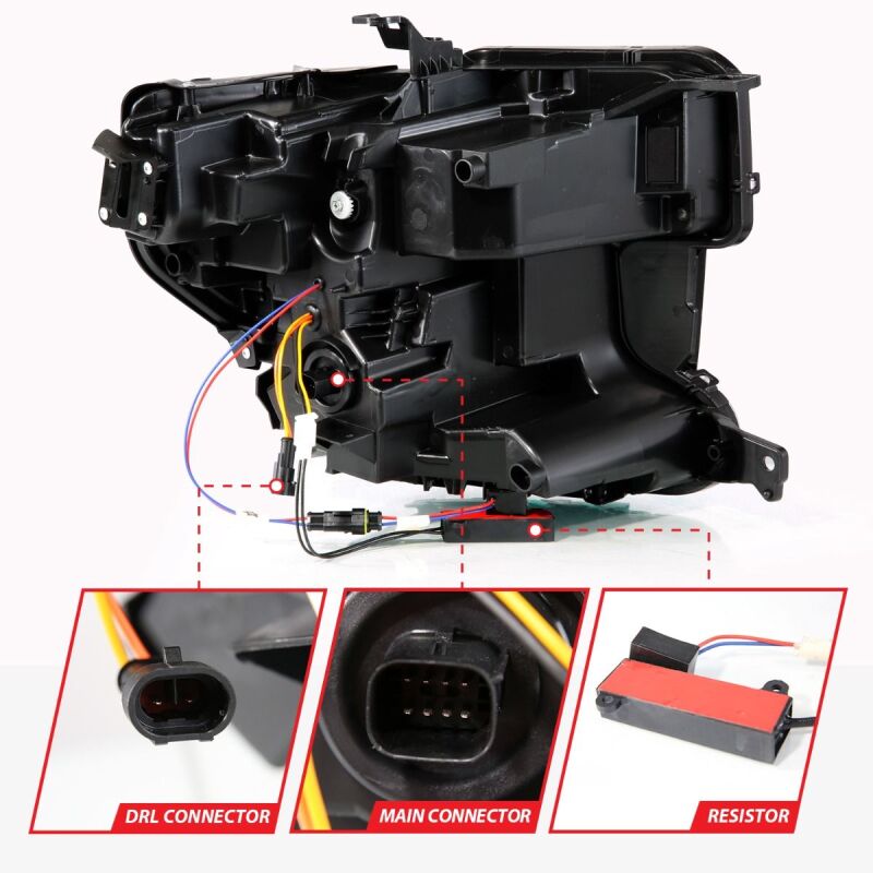 ANZO 19-21 GMC Sierra 1500 LED Projector Headlight w/Switchback+Sequential - Black 111600 111600 Photo - Unmounted