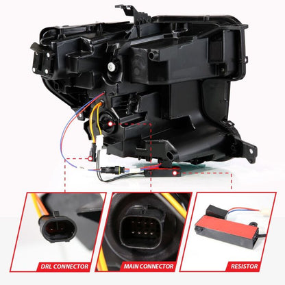 ANZO 19-21 GMC Sierra 1500 LED Projector Headlight w/Switchback+Sequential - Black 111600 111600 Photo - Unmounted