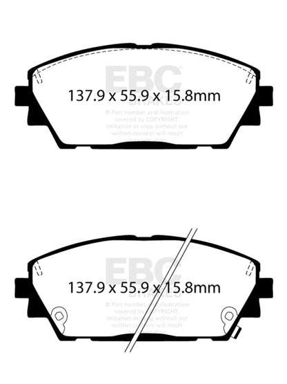 EBC 2019+ Mazda 3 (BP) 2.5L Redstuff Front Brake Pads DP32416C DP32416C Photo - Primary