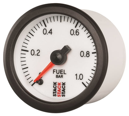 Autometer Stack 52mm 0-1 Bar M10 Male Pro Stepper Motor Fuel Pressure Gauge - White ST3353 ST3353 User 2