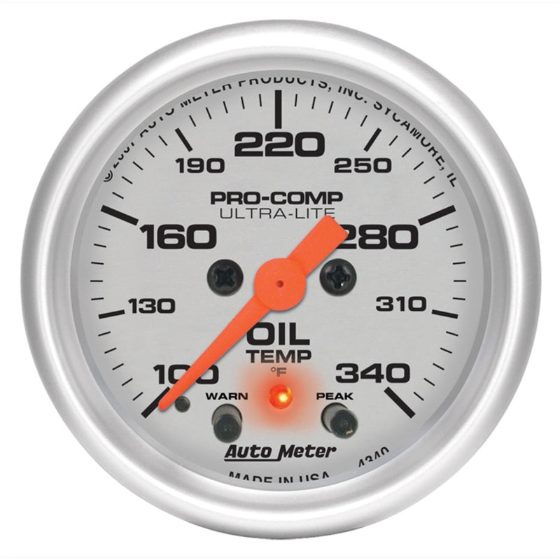 Autometer Gauge, Oil Temp, 2 1/16" 340 Deg. F Stepper Motor w/Peak & Warn Ultra 4340 Photo - Primary