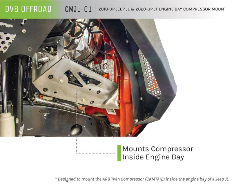 DV8 Offroad 2018+ Jeep JL / JT Engine Bay Compressor Mount CMJL-01 CMJL-01 Product Brochure - a specific brochure describing a Product