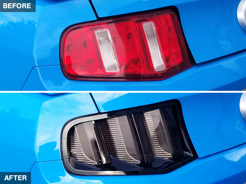 Raxiom 10-12 Ford Mustang Vector V2 LED Tail Lights - Gloss Black Housing (Clear Lens) 405839 405839 Photo - Close Up