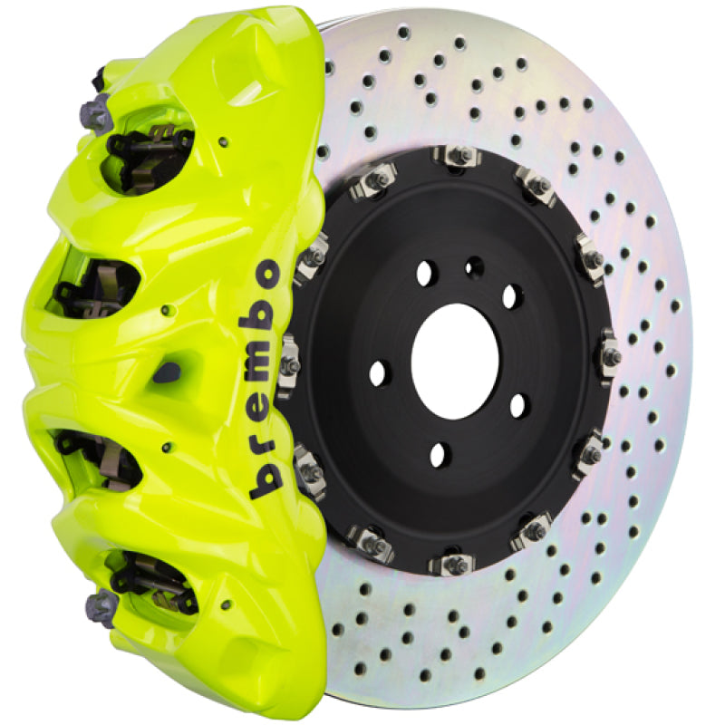 Brembo 22+ Golf R/22+ S3 Front GT BBK 6 Piston Cast 380x34 2pc Rotor Drilled- Fluo. Yellow 1T1.9035A7