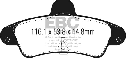 EBC 2001-2003 Mercury Cougar 2.0L Ultimax2 Rear Brake Pads UD899 UD899 Photo - Primary