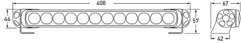 Hella  Led Lamp Light Bar 9-34v 350/16in Pen Mv Ece 958040081 Technical Drawing