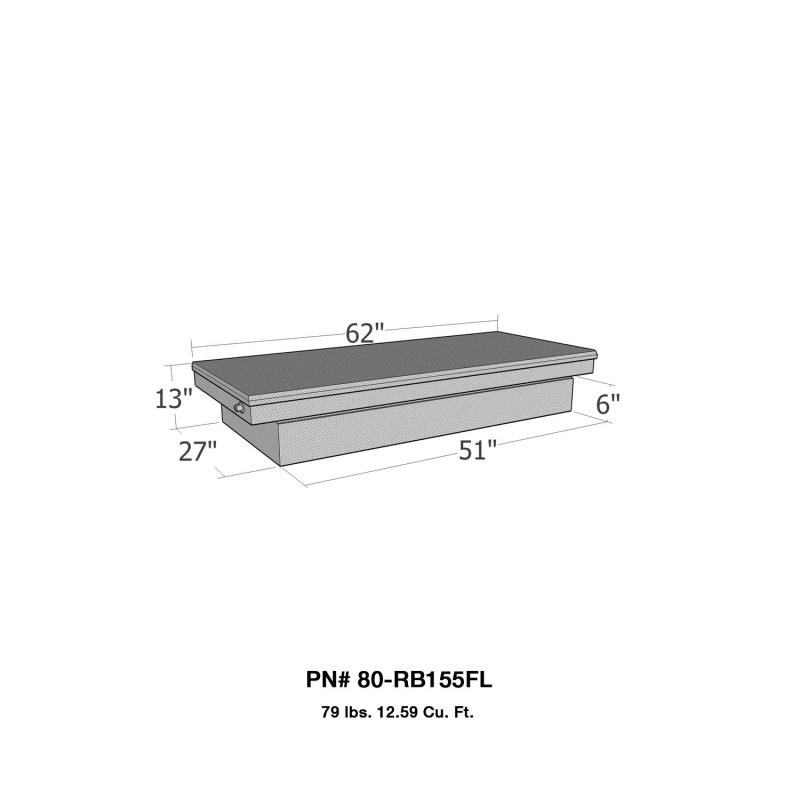 Westin/Brute Full Lid Mid Size/Down Size XOver LB & SB wide & shallow - Aluminum 80-RB155FL 80-RB155FL Photo - Primary