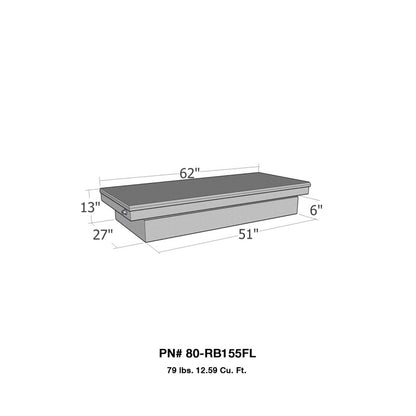 Westin/Brute Full Lid Mid Size/Down Size XOver LB & SB wide & shallow - Aluminum 80-RB155FL 80-RB155FL Photo - Primary