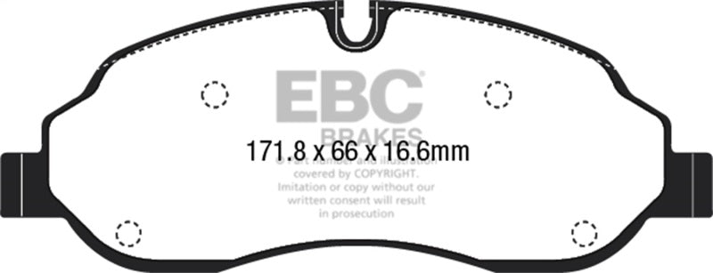 EBC 2015+ Ford Transit 150 SRW Yellowstuff Front Brake Pads DP42221R DP42221R Photo - Primary