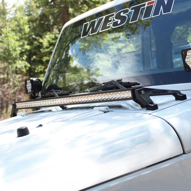 Westin/Snyper 07-17 Jeep Wrangler Snyper LED Cowl Mount - Textured Black 62-41025 62-41025 Photo - Mounted