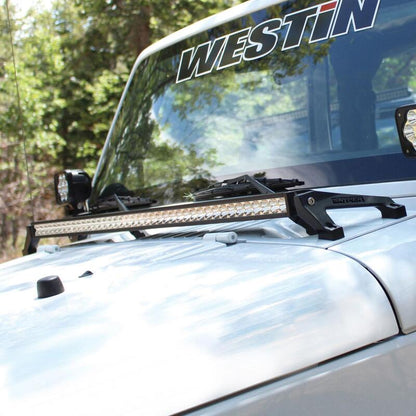 Westin/Snyper 07-17 Jeep Wrangler Snyper LED Cowl Mount - Textured Black 62-41025 62-41025 Photo - Mounted