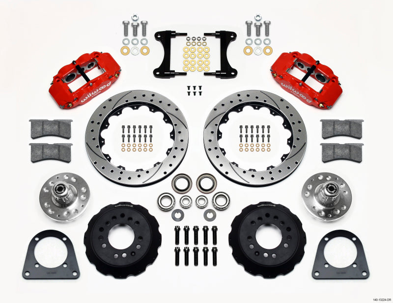 Wilwood Narrow Superlite 6R Front Hub Kit 12.88in Drill Red TCI-IFS 71-78 (Pinto Based) 140-13224-DR 140-13224-DR Photo - Primary