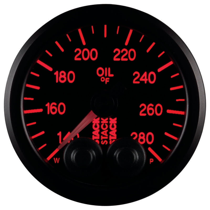 Autometer Oil Temp, Pro-control, 52mm, Blk, 140-280 °f, Stepper Motor, 1/8" Nptf ST3510 User 6