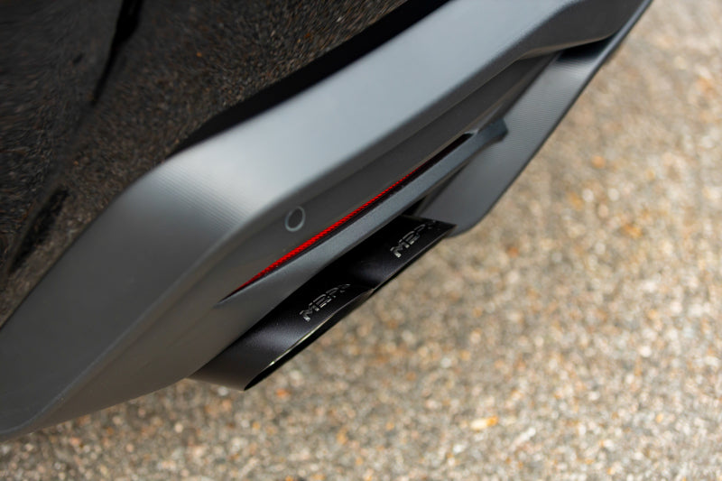 MBRP 15-24 Ford Mustang T304 SS 4in OD / 6.5in Length Quad Tip Cover Kit - Black Tip T5198BLK T5198BLK Photo - Close Up