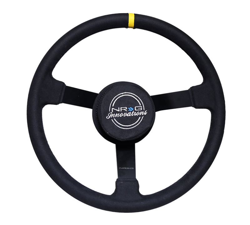 NRG Reinforced Steering Wheel (380mm) Nascar/ Alcantara 3 Spoke w/ NRG Logo/ Removable Crushed Pad RST-380MB-A RST-380MB-A Photo - Primary
