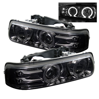 Spyder Chevy Silverado 1500/2500 99-02 Projector Headlights LED Halo LED Smoke PRO-YD-CS99-HL-SMC 5009616 5009616 Photo - Primary